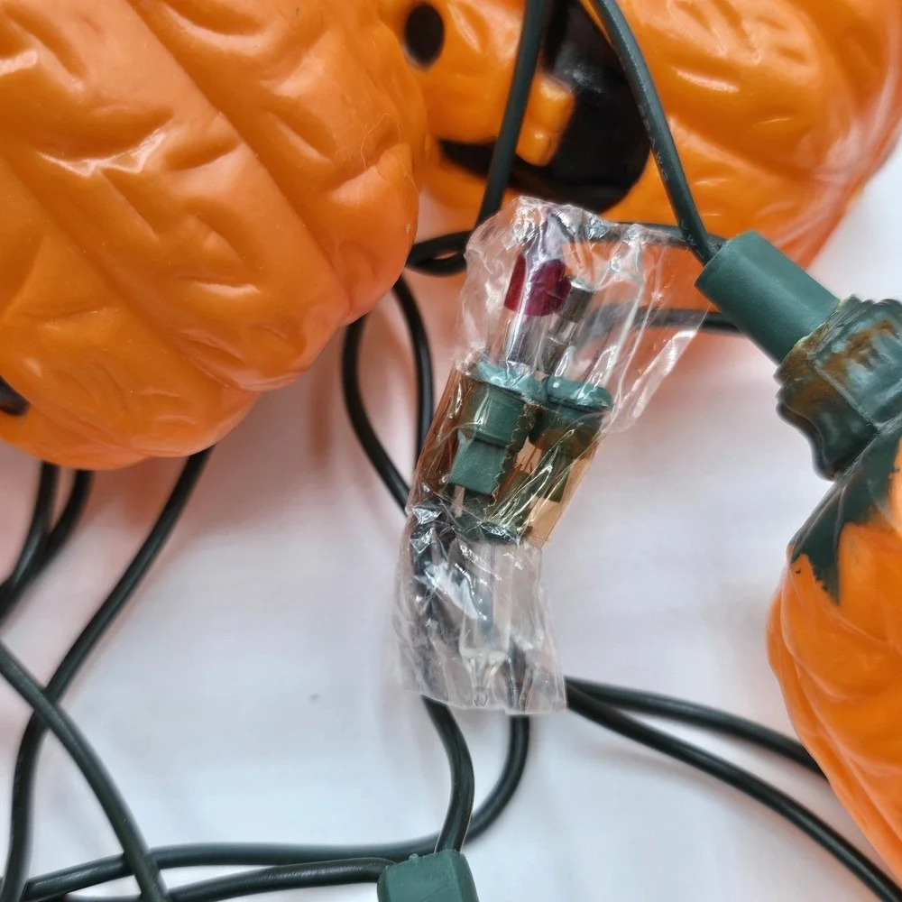 Vintage Halloween Blow Mold 20 Pumpkin Jack O Lantern String Lights